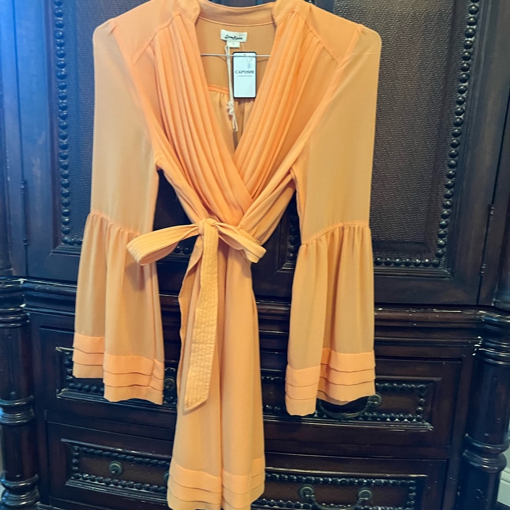 Love Richie Tangerine colored tie dress size Large